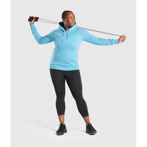 Sudadera con Capucha de Felpa Azul Cielo para Mujer, Cálida, de Manga Larga, Suave y Acogedora, con Bolsillo Tipo Canguro, Informal, para Uso Diario, Cómoda - Product Image 4