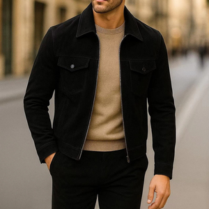 แจ็คเก็ตมอเตอร์ไซค์หนังแท้คุณภาพพรีเมียม ผ้าแคนวาส สไตล์วินเทจ สำหรับทุกเพศ ใส่ได้ในฤดูหนาว หนา แต่งพู่  รักษ์โลก กันน้ำ สัมผัสนุ่ม - Product Image 1