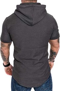 เสื้อฮู้ดดี้บุขนแกะแบบทอสำหรับผู้ชายขายส่ง & เสื้อยืด - เสื้อผ้าแห้งเร็ว ย้อมสีสำเร็จรูป โพลีเอสเตอร์/คอตตอน เสื้อออกกำลังกายโชว์กล้ามเนื้อ (5 สี) - Product Image 4