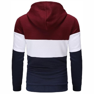 Sweat à capuche tendance bleu marine et blanc, style streetwear moderne et décontracté avec poche kangourou, design personnalisé - Product Image 2