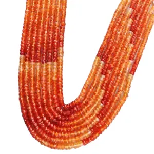Carnelian Shaded Faceted Rondelle Beads for Jewelry Making Craft 4mm Carnelian Beads Strands Direct from Manufacturer