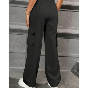 Pantalon large et ample à taille basse pour femmes Y2K, à cordon de serrage, à séchage rapide, multi-poches, pour l'extérieur. - Product Image 1