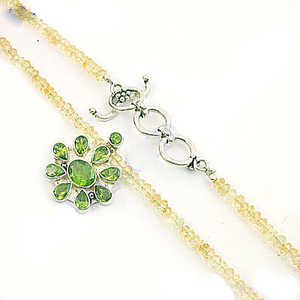 925 Silver Fashion Pendant <b>Necklace</b> for Women Elegant Gemstone Jewelry with Peridot Stone - Product Image 1