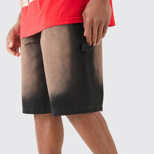 Pantalones cortos de gimnasio para hombre, ropa de calle de gran tamaño, lavados al sol, transpirables, en blanco, de alta calidad, diseño único - Product Image 2