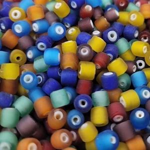 <b>White</b> Heart Color Light Blue 12 mm Frosted Glass Beads Box Assorted for Jewelry Making Fashion Crystal Lampwork Glass Beads - Product Image 4