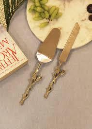 Service à gâteau et serveur en laiton Antique, design de luxe, couteau et serveur à gâteau en laiton moderne pour prix de gros - Product Image 5