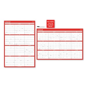 Universal 24 Pulgadas X 36 Pulgadas Calendario de Pared Borrable de 12 Meses, Hojas Blancas/Rojas, Impresión en Seco, Material de Madera, Enero-Diciembre 2026 - Product Image 2