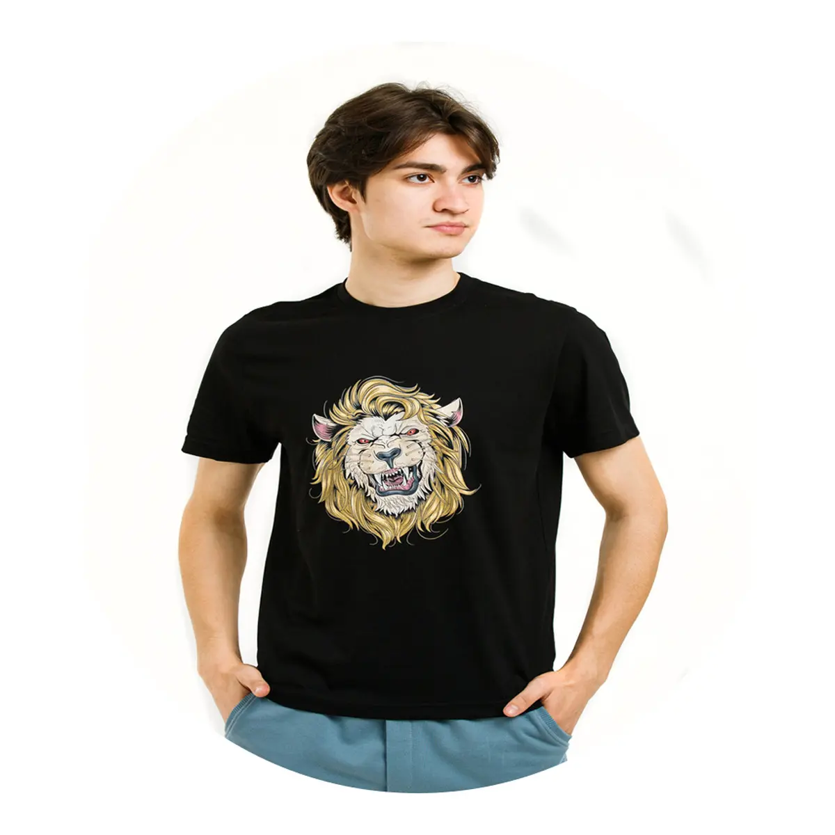 Fashionable men's printed T-shirt made of high quality cotton great gift wholesale low price