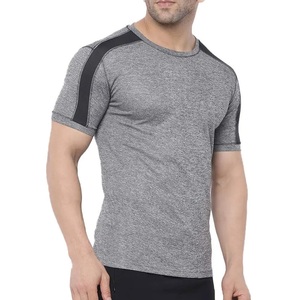 Shoulder Strip Panel Pattern Polyester Spandex Gym Active <b>Shirt</b> Men Running Puff Raised Printing Men Cool <b>Shirt</b> For Summer - Product Image 4