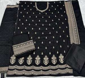 Georgette de Seda Pesada con Bordado de Lentejuelas, Georgette de Seda con Mangas Bordadas - Product Image 4