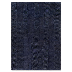 Alfombras Rectangulares Hechas a Mano Nomadic Threads PDJT-748, Tejidas Planas en Yute y Cáñamo con Rayas Azules, para Entrada, Dormitorio y Pasillo - Product Image 1