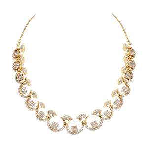 AD <b>Necklaces</b> Set, <b>Necklaces</b> Set with Earrings, Gift for Women, Ad Gold <b>Necklaces</b> Set, Copper & <b>Brass</b> Chapado En Oro Oro Laminado - Product Image 4