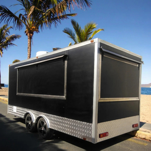 รถเข็นอาหารจานด่วนสำหรับพิซซ่าทาโก้รถเข็นขายอาหารสัมปทานสีดำ13ft เพียบพร้อมสำหรับขายปลีก - Product Image 2