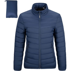 Chaqueta acolchada ligera informal para mujer, ropa de invierno, capucha extraíble sostenible, cuello levantado de alta calidad, decoración con patrón XL - Product Image 1