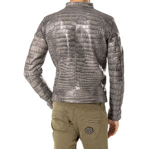 Chaqueta de Cuero Vacuno Genuino para Hombre OEM, Hecha a Mano, con Cierre, Cuello Camisero Elegante, Manga Larga, Invierno, Vintage, Transpirable - Product Image 3