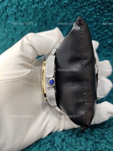 Montre en acier inoxydable sertie de diamants, nouvelle marque, 40 mm, sertie à la main, sertie de moissanite VVS, pour bijoux de mode - Product Image 4