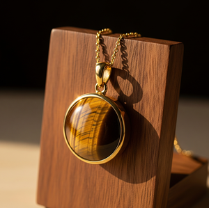 Venta caliente Plata de Ley 925 Cadena delicada Colgante en forma de gota de ojo de tigre bohemio Cristal curativo de oro de 18 quilates Elegante de moda - Product Image 5