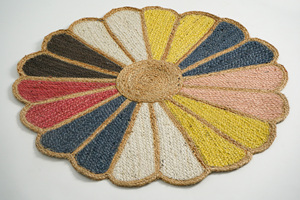 Tapis en laine de jute tissé à la main de style éco-chic Sérénité durable pour un usage domestique Pile en peluche lavable Infusant une conscience calme - Product Image 3
