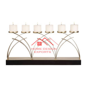 Venta caliente Decoración para el hogar Soporte de vela de metal Acabado en plata Soporte de vela de metal de acero inoxidable Diseño tallado único - Product Image 6
