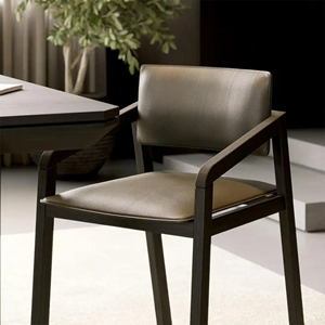 Contemporary Aesthetic Solid <b>Wood</b> <b>Dining</b> <b>Chair</b> with Upholstered Seat for Modern Cafe Restaurant and Home Interior - Product Image 5