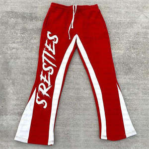 Pantalons de survêtement décontractés pour hommes, légers, en polaire, évasés, d'hiver, à jambes larges, avec impression personnalisée, tendance - Product Image 4