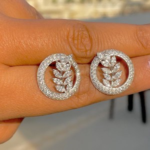 Pendientes de diamantes de laboratorio de oro de 14K Pendientes de marquesa de 2,64 quilates Pendientes de marquesa de oro amarillo Rosa Blanco de 14 quilates Regalo para mujer - Product Image 6