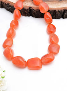 Cuentas de Cornalina Natural Africana, Lisas y Pulimentadas, de 16 Pulgadas, Color Naranja, para la Elaboración de Joyería - Product Image 2