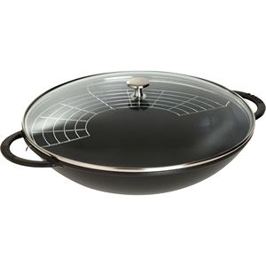 Wok en fonte STAUB 37 cm couleur noire - Product Image 1