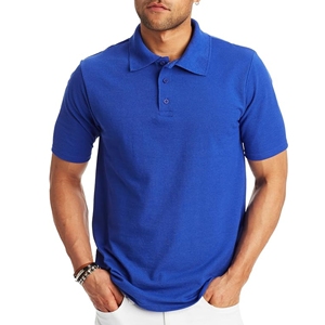 เสื้อโปโลแขนสั้นสำหรับผู้ชายผ้าฝ้าย100% ผ้าทอระบายอากาศได้ดีและรูปแบบสีพื้น - Product Image 4