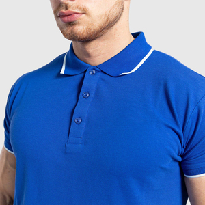 Nuevas camisetas de polo negras lisas de moda personalizadas de verano para hombres Camiseta con logotipo ajustado de algodón 100% - Product Image 4