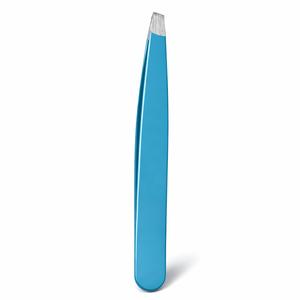 MANAN INSTRUMENTS Pinzas para Cejas Profesionales de Acero Inoxidable de Primera Calidad, Punta Inclinada, Antiestáticas, Duraderas, Color Azul Clásico - Product Image 1
