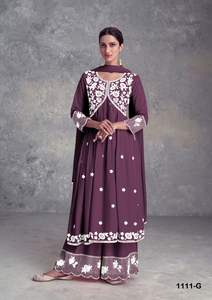 Dernier concepteur fil de rayonne lourd travail broderie séquence travail Sharara costume par Fab Zone - Product Image 5