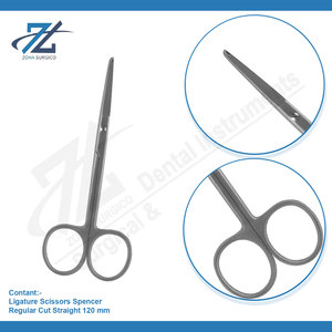 Tijeras de ligadura Spencer Corte regular Recto Manual Acero inoxidable 12cm Alta calidad A + Grado - Product Image 3