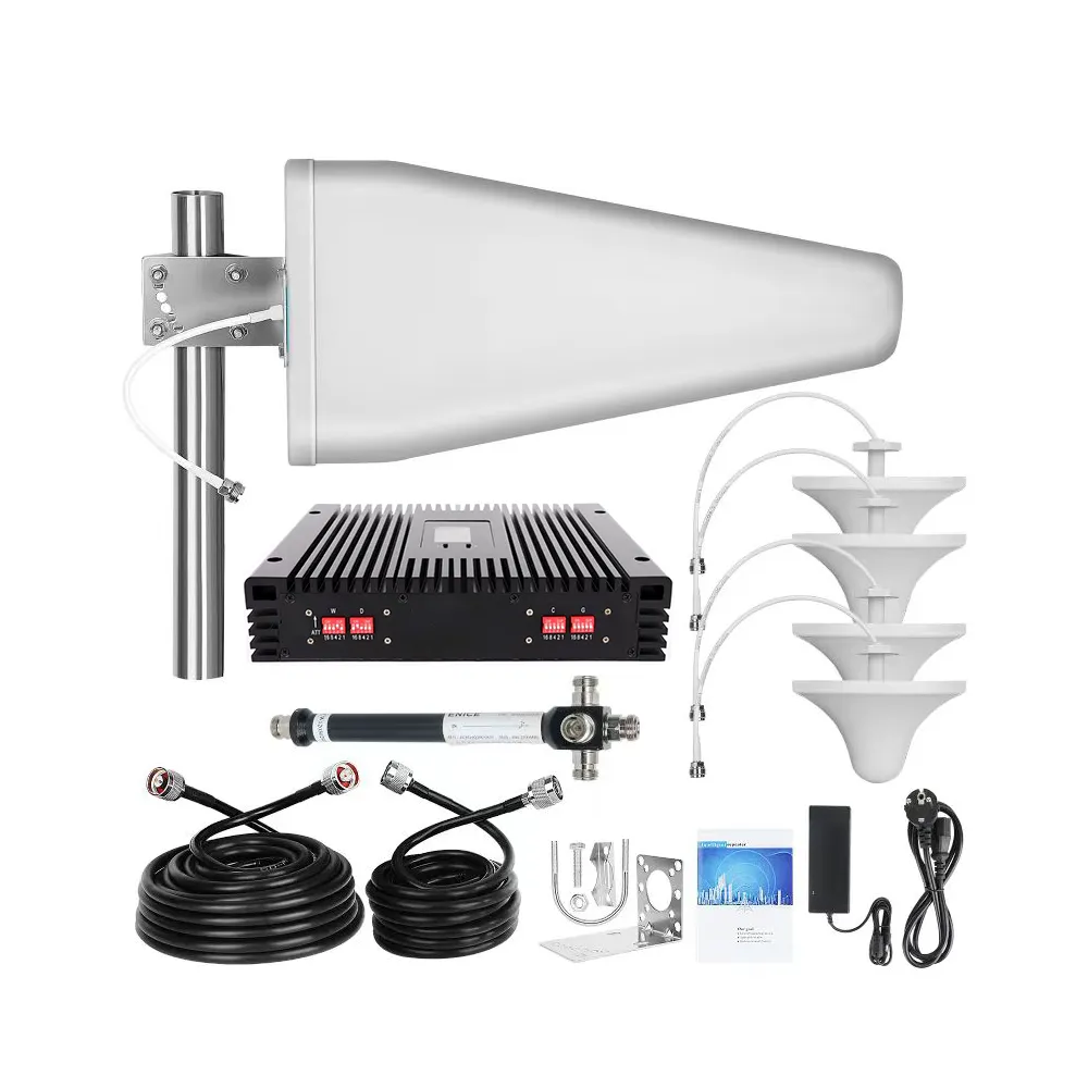 High gain 80db Network Repeater 900 1800 2100mhz Tri Band GSM 3G 4G 5G Mobile Signal Booster