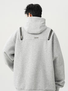 Sudadera con Capucha Larga y Cremallera para Hombre, de Alta Calidad, Ligera, 100% Algodón, 300g, Transpirable, Ecológica, para Otoño - Product Image 4