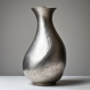 Jarrón de níquel Highland Craft para centros de mesa de lujo, jarrón de suelo de tono, diseño Floral en relieve, decoración del hogar, declaración de acento - Product Image 6