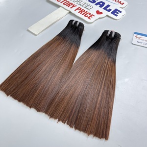 Extensión de cabello humano vietnamita crudo especial de 2025, cabello de trama marrón degradado, calidad superior - Product Image 1