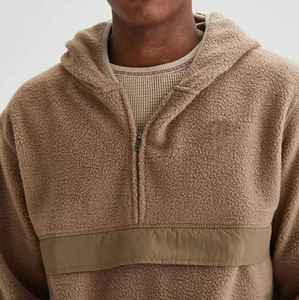 Veste polaire unisexe de style simple personnalisée en usine, de haute qualité, 100% polyester, à carreaux, veste polaire d'hiver - Product Image 4