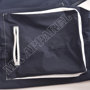 Pantalones de nieve de Invierno Azul Marino oscuro para hombre, carga de esquí impermeable con ribete blanco, múltiples bolsillos con cremallera y puños ajustables - Product Image 4