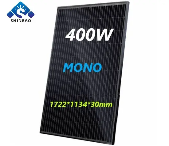 Precio de oferta especial 400W TODO marco negro paneles solares monocristalinos tamaño inteligente para paneles de instalación de energía solar de techo de casa