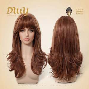วิกผมสังเคราะห์แบบไม่ต้องใช้กาว Tanssy C-DWY ขนาด 22 นิ้ว ลอนยาว สีขิง  วิกผมไหมไบโอนิคเทคโนโลยีใหม่ ขนาด 22 นิ้ว ลอนยาว ไม่ต้องใช้กาว - Product Image 5