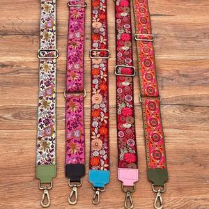 Suede <b>Leather</b> Banjara Bag <b>Strap</b> Embroidered Crossbody Purse <b>Strap</b> Floral Boho Replacement <b>Guitar</b> Adjustable <b>Straps</b> for Women's - Product Image 2