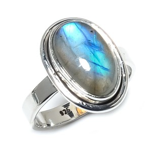 925 plata esterlina sólida estilo bohemio clásico anillo labradorita piedra preciosa hecha a mano joyería de boda para mujeres regalo perfecto para mamá - Product Image 1