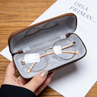 Estuche de gafas EVA con patrón en relieve de cuero sintético clásico, estuche de gafas, estuche óptico