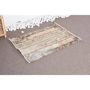 Alfombra de lana de área grande vintage, diseño de retales beige y marrón de 2,3X3,2 pies para dormitorio, pasillo Rectangular de látex de 10mm de espesor - Product Image 2