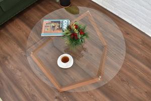 Table basse ronde de meubles de salon de table moderne de dessus en verre trempé avec la base d'acier inoxydable - Product Image 6