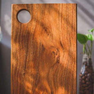 Tabla de cortar de madera de acacia al por mayor de alta calidad, tabla de cortar rectangular ecológica con mango para uso en la cocina - Product Image 1