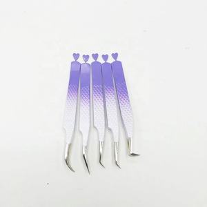 Vente en gros, ensemble de pinces à épiler avec poignée diamantée, en acier inoxydable massif, double ton, logo personnalisé, pointe pointue et durable, de haute qualité - Product Image 4