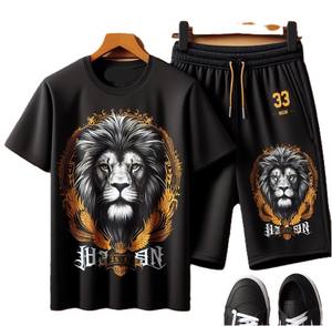 Ensemble short et chemise décontracté 2 pièces pour homme, personnalisé avec logo, respirant, imprimé, 100 % coton, écologique, séchage rapide, vente en gros - Product Image 5