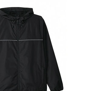 Veste coupe-vent réversible imperméable pour homme, respirante, avec capuche, fermeture éclair, logo sur le devant, style streetwear, course à pied - Product Image 4
